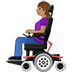 👩🏽‍🦼 woman in motorized wheelchair: medium skin tone display on Samsung